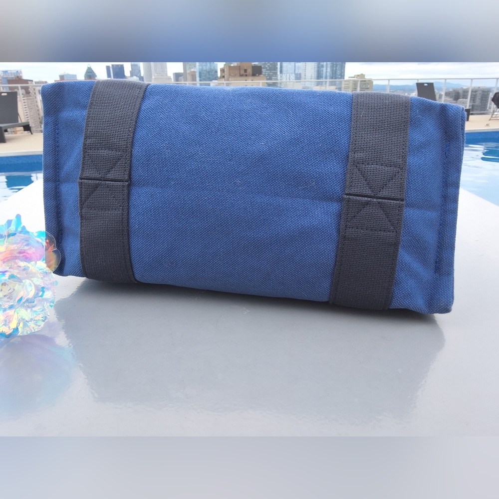 Authentic Hermes blue canvas bag great condition with small bag inside - Picture 6 of 10